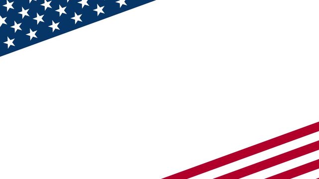 USA flag stars and stripes corner frame background with copy space for patriotic holidays.