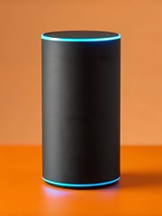 Modern black cylinder speaker