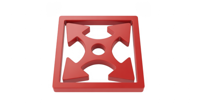 Red Plastic with Cut- Out cut-out shape abstract isolated on a transparent background - Powered by Adobe