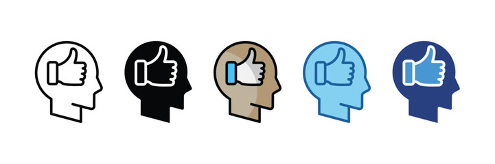 Positive Thinking  Icon Set Multiple Style Collection