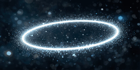 Abstract planet in deep space with glowing stars and galaxy background © Asad Shehbaz