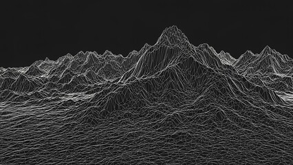 Topography Wireframe Grid Abstract Background