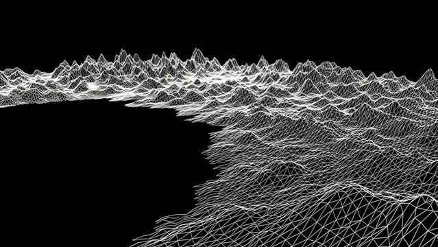 Wireframe Terrain Abstract Digital Visualization Background - Powered by Adobe