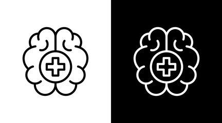 Brain Health  White Icon Set Design
