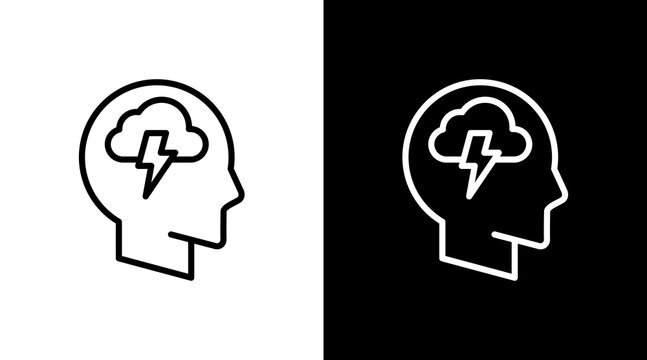 Stress  White Icon Set Design