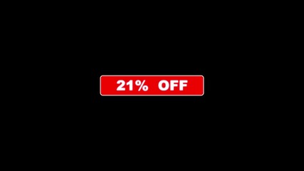 21% off promotion for black friday seasonal discount offer sale. Sale banner suitable for online shopping promotion, retail advertising, marketing videos, social media with alpha channel