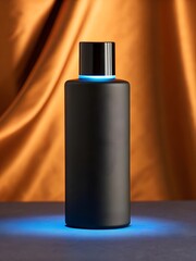Modern black bottle with blue accent
