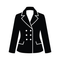 Naklejka premium Black jacket with white outline and buttons