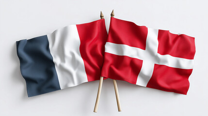 Cultural exchange event france and denmark flags together creative display modern environment artistic perspective