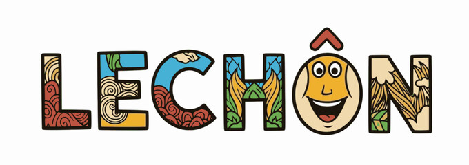 Vivid Lechon logo blending pig and smiley face