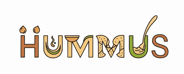 Fiery Hummus illustration featuring spoon and flame