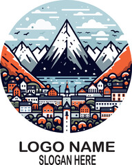  ushuaia logo icon vector white background .