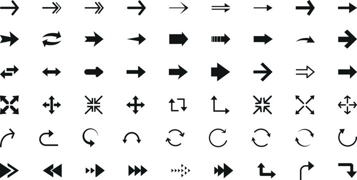 Minimal Direction Mastery &ndash; Modern Black Vector Arrow Icon Collection