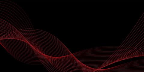 Black background and red line wave