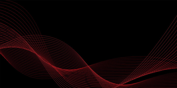 Black background and red line wave