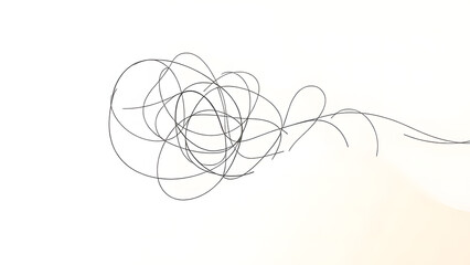 Minimalist Black Curvy Lines on White Abstract Background