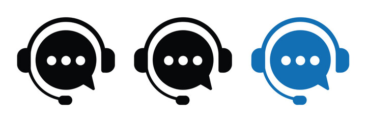 Customer service and technical support vector icons, including call center operators, hotline, staff, agents, assistance, and service symbols in line and flat style, ideal for apps, websites