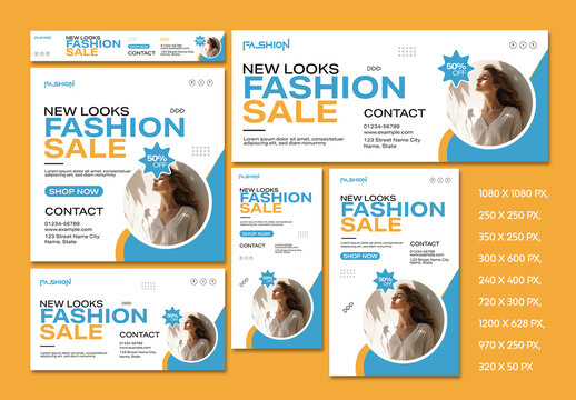 Fashion Sale Web Banner Ads Set