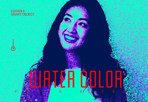 Watercolor Photo Effect Mockup