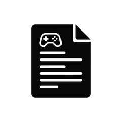 Black document with white game controller