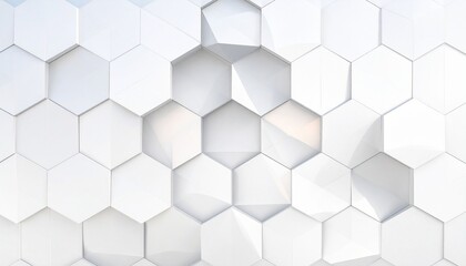 White hex tile surface with 3D depth.
