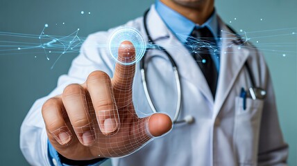 Doctor using digital medical interface with modern technology
