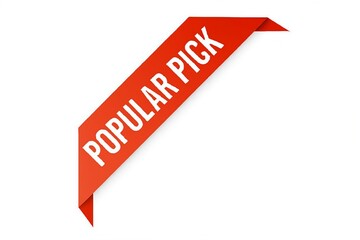 Popular pick red ribbon label