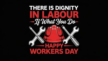 Inspirational workers day poster with labor theme