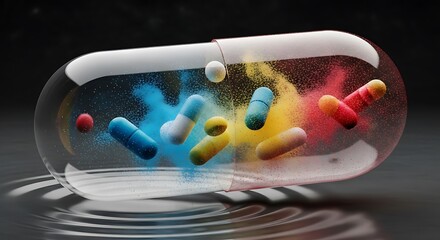 Colorful Capsule - A Microcosm of Medicine and Science.