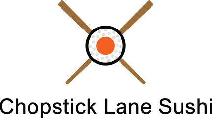 Minimalist Modern Chopstick Lane Sushi Logo Design with Clean Style Vector Illustration  © Mohammad