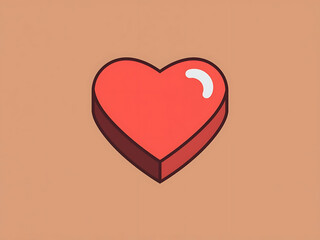 Red heart symbol on a rustic background expressing love and romance