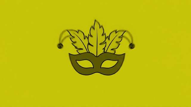 Carnival masks and costumes Flat 2D vector outline illustration animation motion graphics Clean solid background