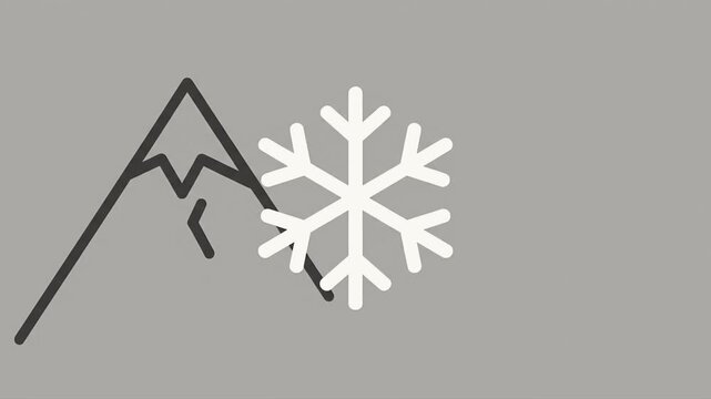 Global winter games Flat 2D vector outline illustration animation motion graphics Clean solid background