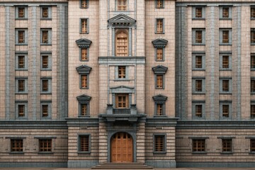 Obraz premium Grand Facade: Symmetry and Detail in Architectural Photography