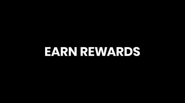 Earn Rewards Breaking Glitch Text Animation 4K for Incentive Programs and Customer Engagement