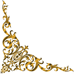 Golden Flourish Border Frame Decoration