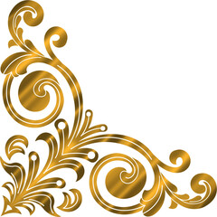 Golden Decorative Corner Border Design