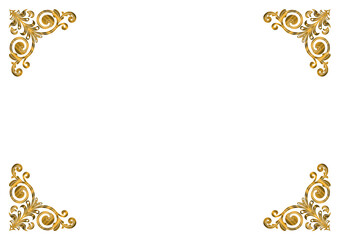 Elegant Gold Ornamental Corner Frame
