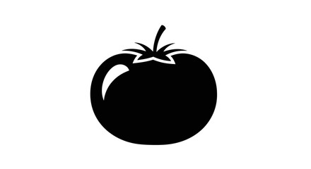 Black silhouette of a tomato.
