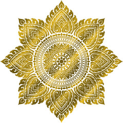 Gold Floral Mandala Decorative Element