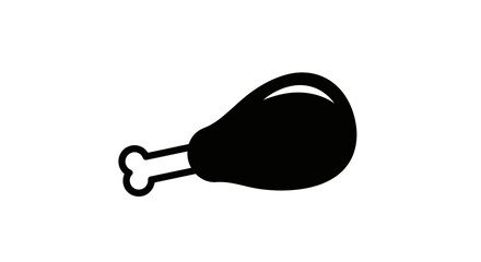 Chicken drumstick with bone isolated.