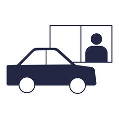 Drive thru icon on white background.