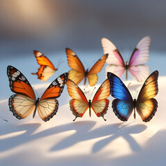 Six butterflies set