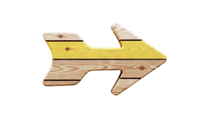 Wooden Arrow Sign with Yellow Accent