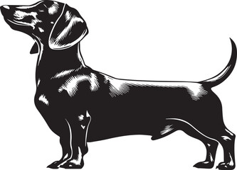 Dachshund Dog Silhouette Black Vector Illustration