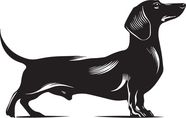 Dachshund Dog Silhouette Black Vector Illustration