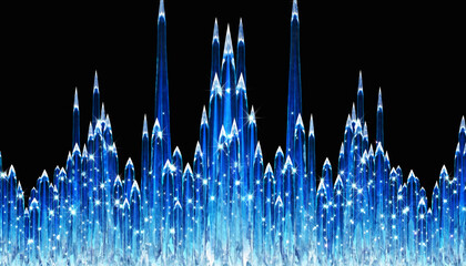 Abstract Blue Ice Crystal Castle Spire Formation