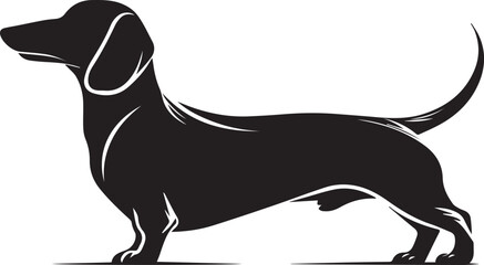 Dachshund Dog Silhouette Black Vector Illustration