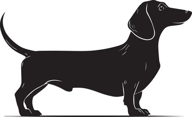 Dachshund Dog Silhouette Black Vector Illustration