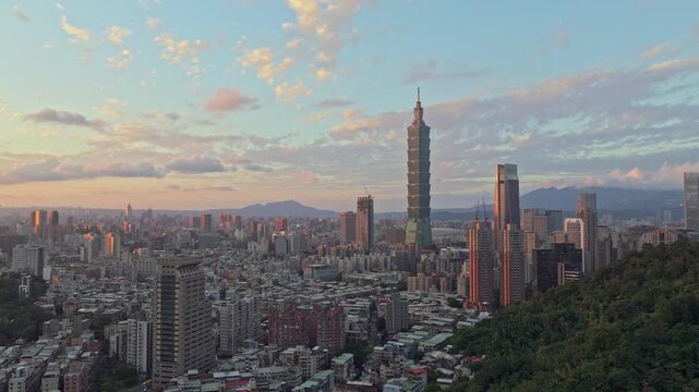 Taipei cityscape at dawn in Taiwan